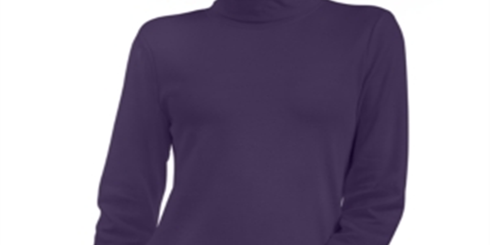 Karen Scott Women's Cotton Turtleneck Purple Size XX-Large