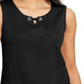 Karen Scott Women's Grommet Trim Tank Top Black Size X-Small