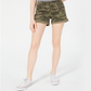 Vanilla Star Junior's Camo Cuffed Distressed Denim MIDI Shorts Green Size 3