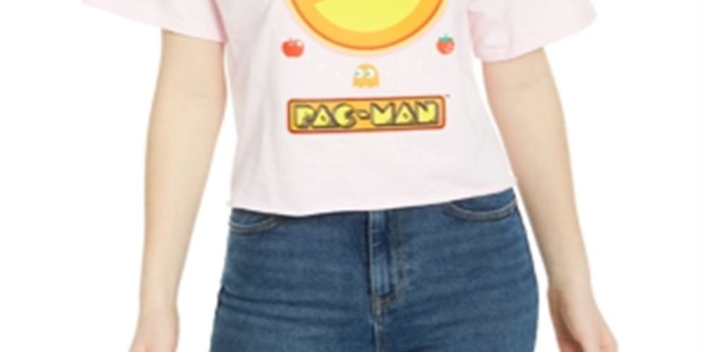 Mad Engine Juniors' Pac-Man Graphic T-Shirt Pink Size XL