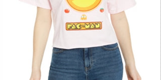 Mad Engine Juniors' Pac-Man Graphic T-Shirt Pink Size XL
