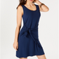 Style & CO Women's Scoop Neck Short Dress Blue Size S
