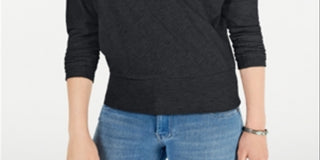 Gypsies & Moondust Junior's Surplice Waffle Knit Top Blue Size X-Small