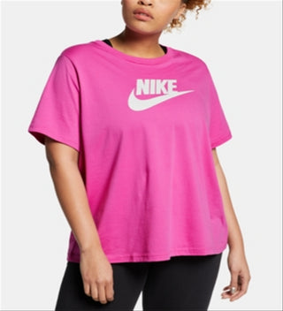Nike Women's Sportswear Cotton Logo T-Shirt Pink Size XL