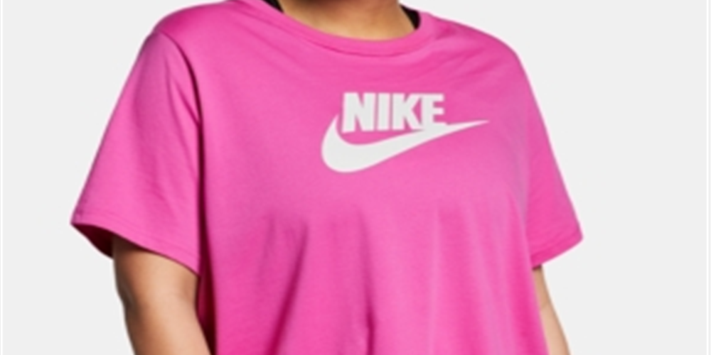 Nike Women's Sportswear Cotton Logo T-Shirt Pink Size XL