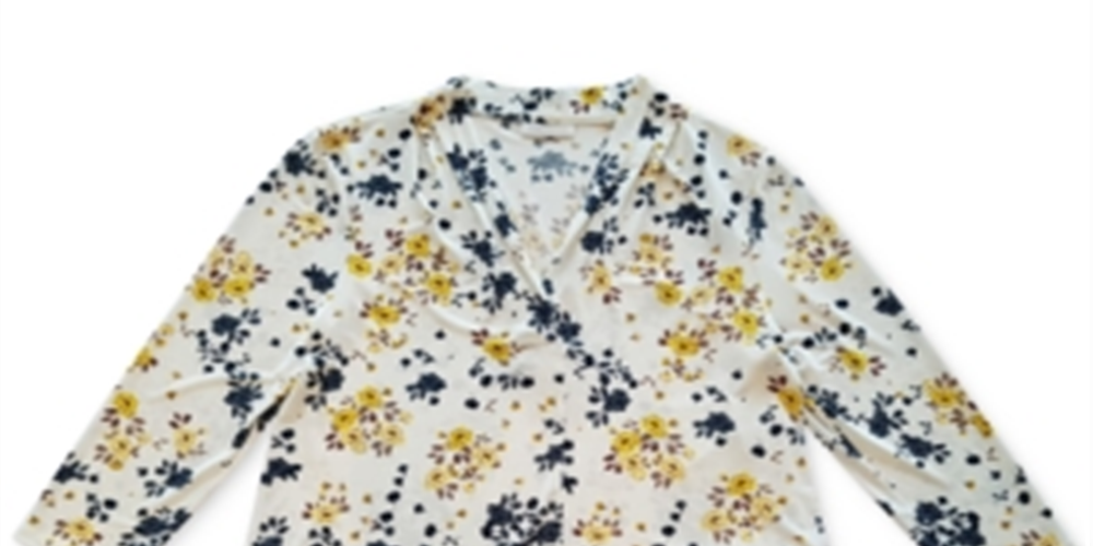 Charter Club Women's Floral 3/4 Sleeve Blouse White Size Medium