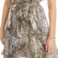 Bar III Women's Ruffled Snake Embossed Mini Dress Brown Size Medium