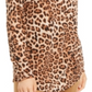 INC International Concepts Women's Long Sleeve Cheetah Print Top Tahitian Tide White Size Small