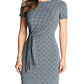 Michael Kors Women's Short Sleeve Above the Knee Dress Blue Size Large