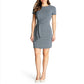Michael Kors Women's Short Sleeve Above the Knee Dress Blue Size Large
