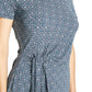 Michael Kors Women's Short Sleeve Above the Knee Dress Blue Size Large