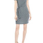 Michael Kors Women's Short Sleeve Above the Knee Dress Blue Size Large