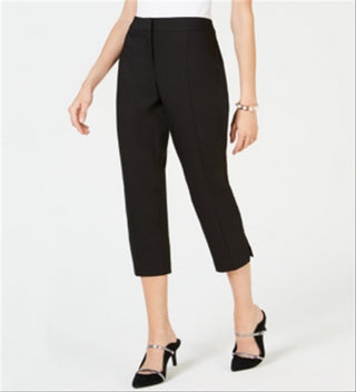 Alfani Women's Front Tab Slim Stretch Dress Pants Black Size 14