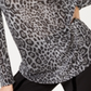 INC International Concepts Women's Metallic Cheetah Top Gray Size S