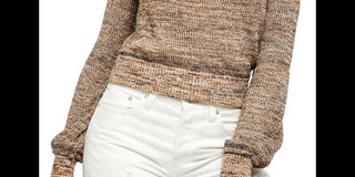 Free People Women's Sugar Rush Off the Shoulder Sweater Verbena Combo - All Brown Size M