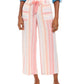 Style & Co Women's Striped Linen Cropped Pants Pink Size XXL