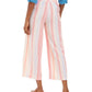 Style & Co Women's Striped Linen Cropped Pants Pink Size XXL