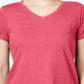Style & Co Women's V Neck Pocket T-Shirt Pink Size Petite Medium