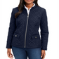Charter Club Women's Quilted Jacket Blue Size Petite Small