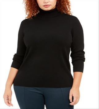 Anne Klein Women's Plus Turtleneck Sweater Black Size 1X