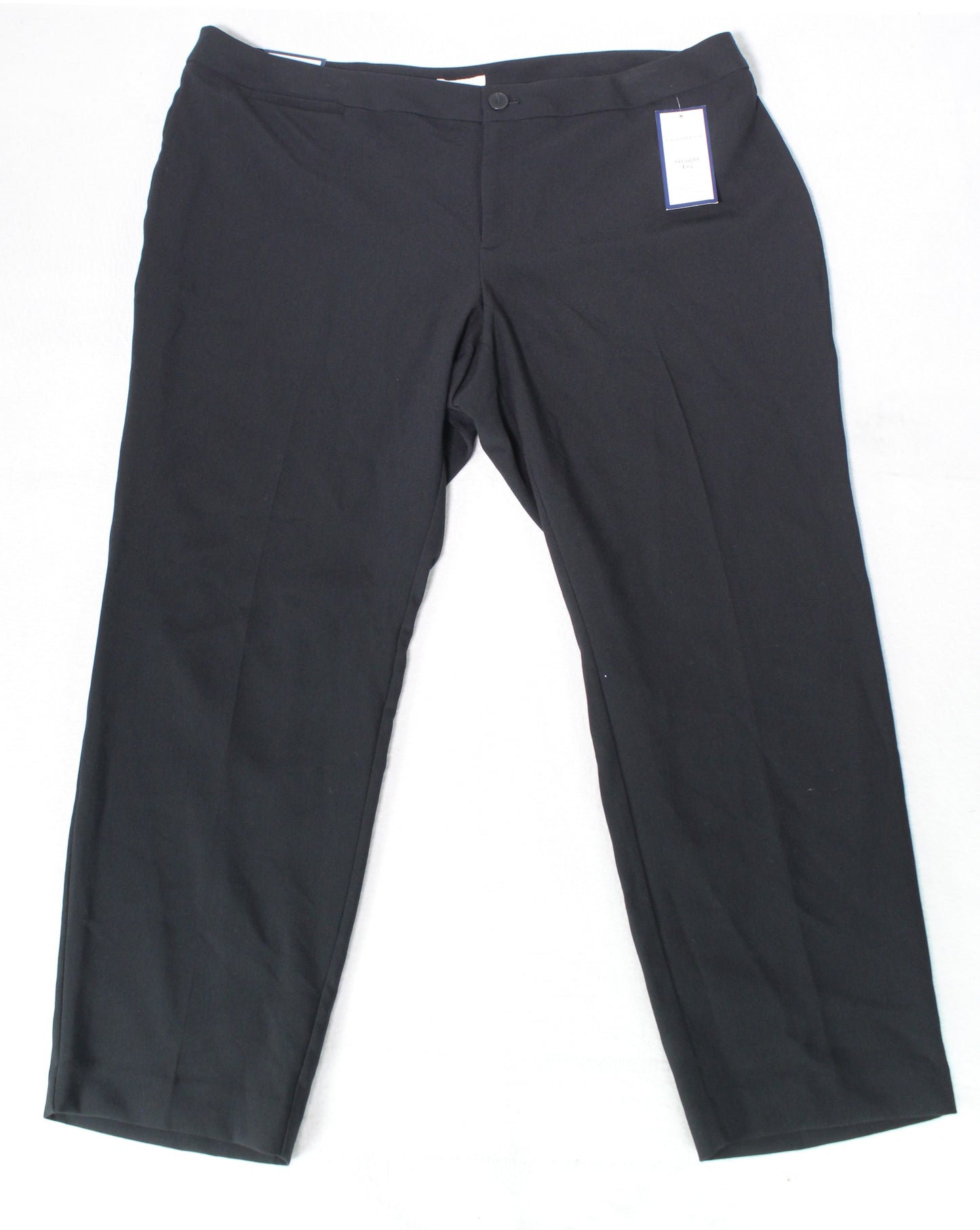 Charter Club Women's Straight Leg Wear to Work Pants Black Size 24W