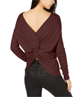 Bar III Women's Twist Back Pullover Sweater Brown Size XL