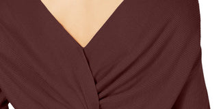 Bar III Women's Twist Back Pullover Sweater Brown Size XL