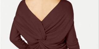 Bar III Women's Twist Back Pullover Sweater Brown Size XL