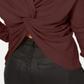 Bar III Women's Twist Back Pullover Sweater Brown Size XL
