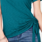 INC Women's Side Ruched T-Shirt Green Size Petite X-Large
