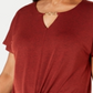 JM Collection Women's Twist Hem Top Red Size Medium