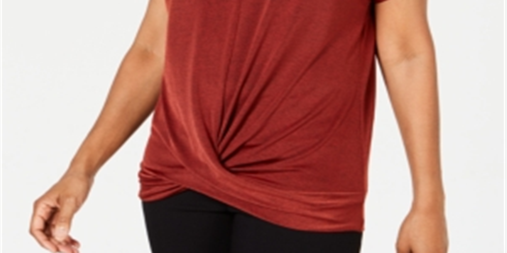 JM Collection Women's Twist Hem Top Red Size Medium