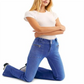 Free People Women's Zippered Pocketed Jeans Blue Size 30