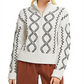 French Connection Women's Cable Knits Zip Front Sweater White Size X-Small