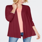 Karen Scott Women's Draped Open Front Cardigan Wine Size Medium