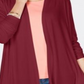 Karen Scott Women's Draped Open Front Cardigan Wine Size Medium
