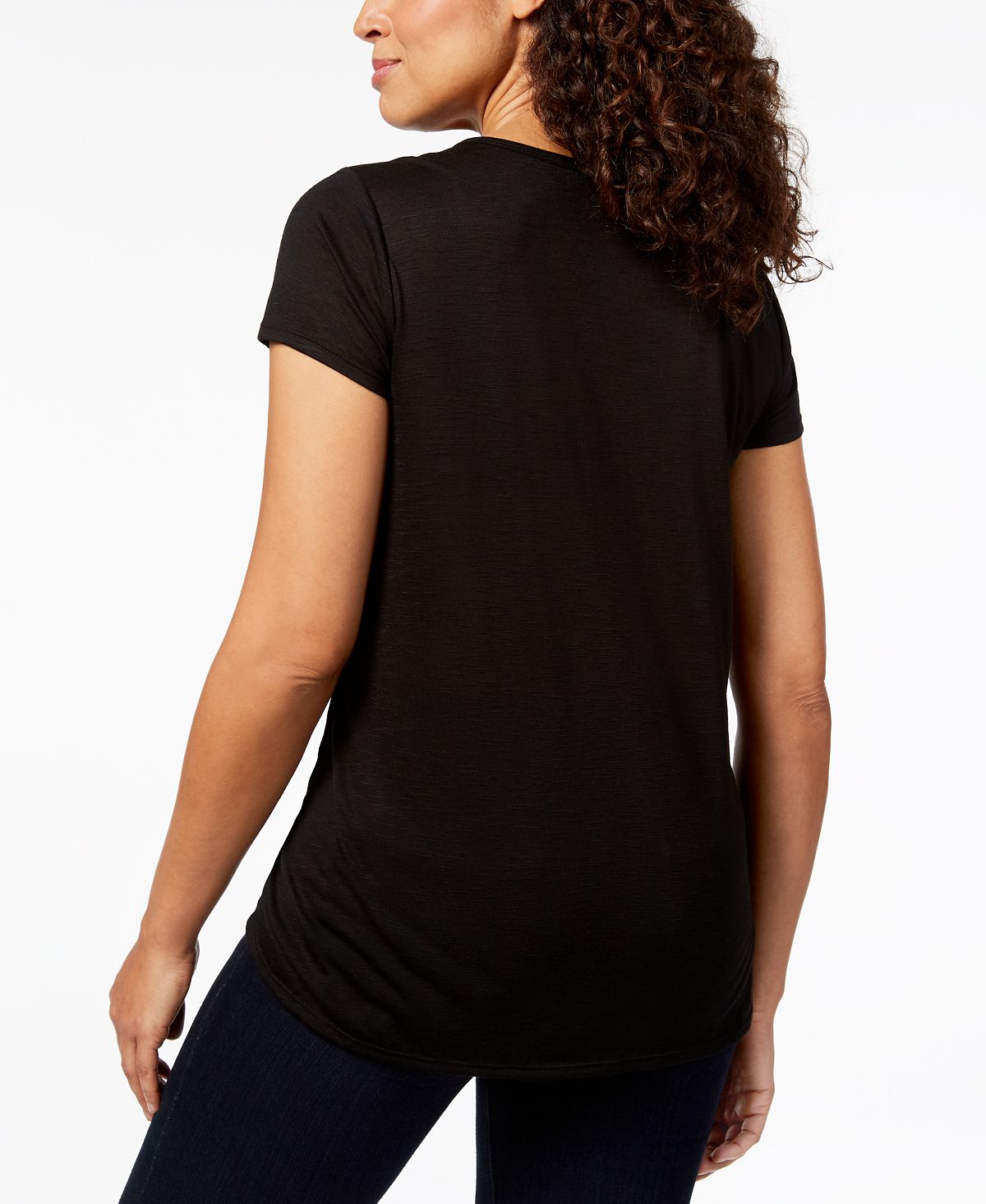 Style & Co Women's Graphic T-Shirt Black Size XXL
