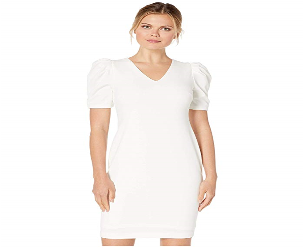 Calvin Klein Women's Short Sleeve MIDI Dress White Size 2