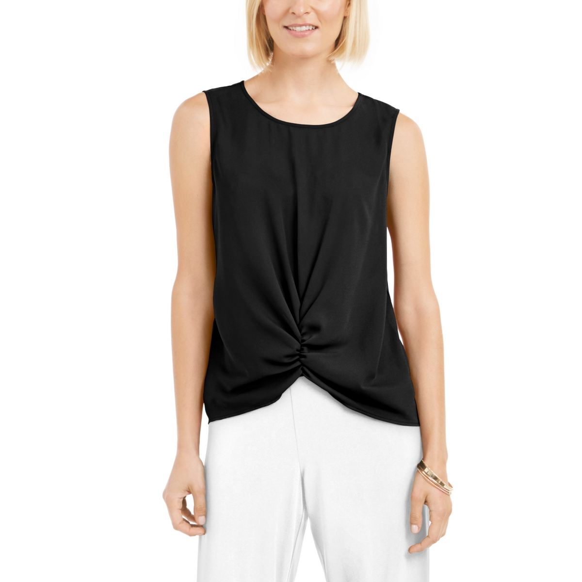 Alfani Women's Sleeveless Scoop Neck Top Black Size Medium