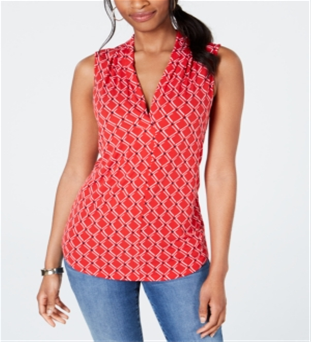 Charter Club Women's Sleeveless Tank Top Red Size X-Large