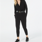 Michael Kors Women's Belted Jumpsuit Black Size Petite L