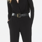 Michael Kors Women's Belted Jumpsuit Black Size Petite L