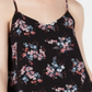 Hippie Rose Women's Floral Spaghetti Strap Tank Top Black Size X-Large