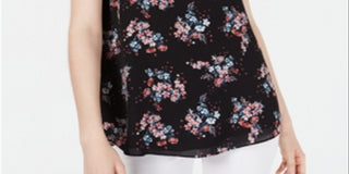 Hippie Rose Women's Floral Spaghetti Strap Tank Top Black Size X-Large