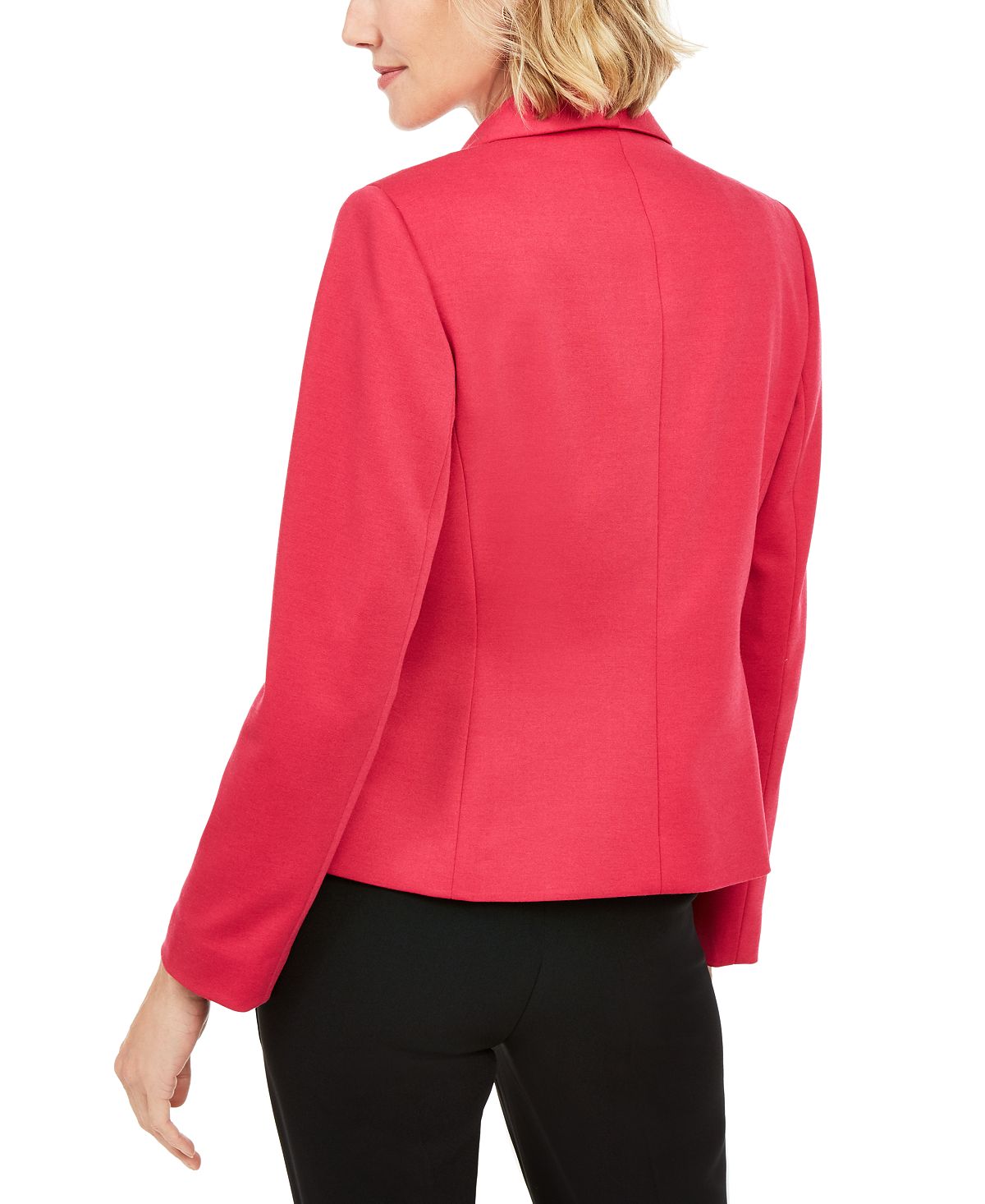 Kasper Women's  Petite Shawl-Collar Single-But Lipstick Pink Size 2P