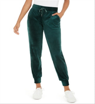 Ideology Women's Velour Joggers Green Size X-Large
