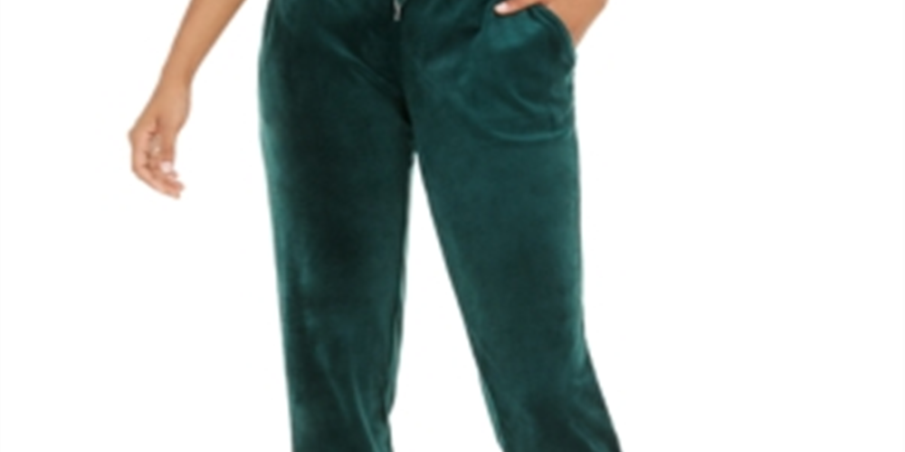 Ideology Women's Velour Joggers Green Size X-Large