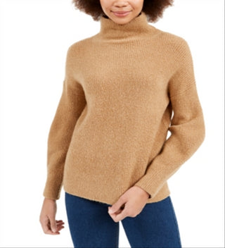 French Connection Women's Orla Flossy Turtleneck Sweater Brown Size Large