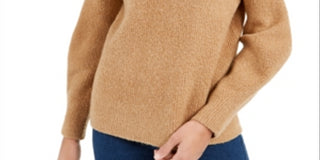 French Connection Women's Orla Flossy Turtleneck Sweater Brown Size Large