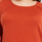 Style & Co Women's Plus Lace up Chevron Trim Sweater Orange Size 3X